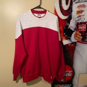 Vintage Red and White Russell Athletic Crewneck